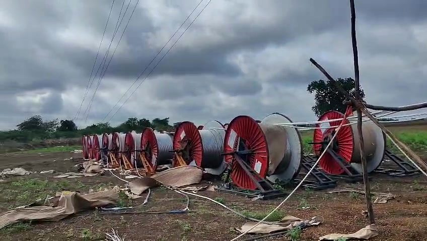 Conductor drums staged at site